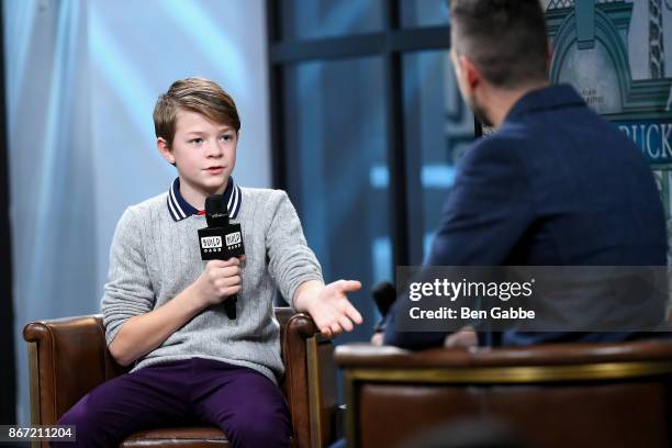 Actor Oakes Fegley visits the Build Studio to discuss his film "Wonderstruck" at Build Studio on October 27, 2017 in New York City.