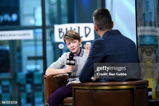 Actor Oakes Fegley visits the Build Studio to discuss his film "Wonderstruck" at Build Studio on October 27, 2017 in New York City.