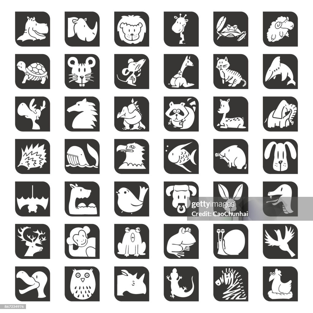 Animals icons set