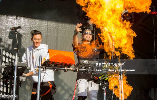 Louis Kha and Mikul Wing of Autograf perform during Voodoo Music + Arts Experience at City Park on October 27, 2017 in New Orleans, Louisiana.