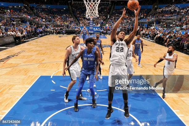 Rudy Gay of the San Antonio Spurs handles the ball against the Orlando Magic on October 27, 2017 at Amway Center in Orlando, Florida. NOTE TO USER:...
