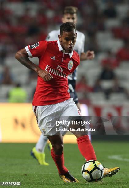 Benfica midfielder Filipe Augusto from Brazil in action during the Primeira Liga match between SL Benfica and CD Feirense at Estadio da Luz on...