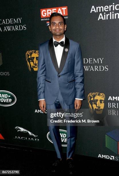 Aziz Ansari attends the 2017 AMD British Academy Britannia Awards Presented by American Airlines And Jaguar Land Rover at The Beverly Hilton Hotel on...