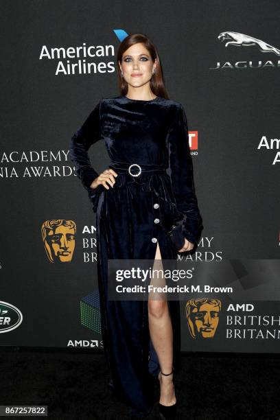 Charity Wakefield attends the 2017 AMD British Academy Britannia Awards Presented by American Airlines And Jaguar Land Rover at The Beverly Hilton...