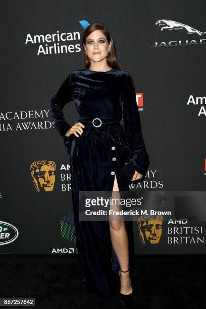 Charity Wakefield attends the 2017 AMD British Academy Britannia Awards Presented by American Airlines And Jaguar Land Rover at The Beverly Hilton...