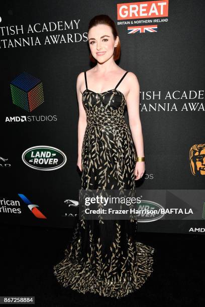 Cassandra Compton attends the 2017 AMD British Academy Britannia Awards Presented by American Airlines And Jaguar Land Rover at The Beverly Hilton...