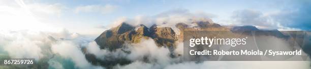 aerial view of bernina range, switzerland - berninapass stock pictures, royalty-free photos & images