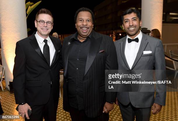 Kyle Mabry, Leslie David Baker and Nashir Hirjee attend the 2017 AMD British Academy Britannia Awards Presented by American Airlines And Jaguar Land...