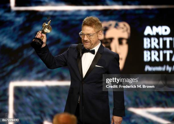 Kenneth Branagh accepts Albert R. Broccoli Britannia Award for Worldwide Contribution to Entertainment onstage at the 2017 AMD British Academy...