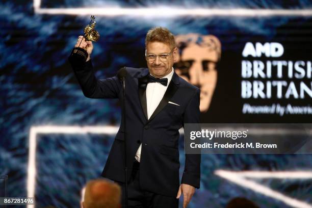 Kenneth Branagh accepts Albert R. Broccoli Britannia Award for Worldwide Contribution to Entertainment onstage at the 2017 AMD British Academy...