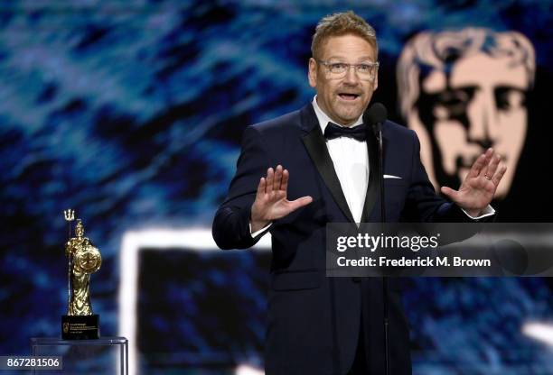 Kenneth Branagh accepts Albert R. Broccoli Britannia Award for Worldwide Contribution to Entertainment onstage at the 2017 AMD British Academy...