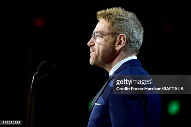 Kenneth Branagh accepts the Albert R. Broccoli Britannia Award for Worldwide Contribution to Entertainment onstage at the 2017 AMD British Academy...