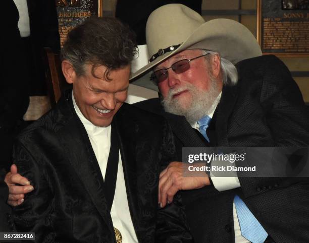 Members Randy Travis and Charlie Daniels attend the Country Music Hall Of Fame And Museum Hosts Medallion Ceremony To Celebrate 2017 Hall Of Fame...