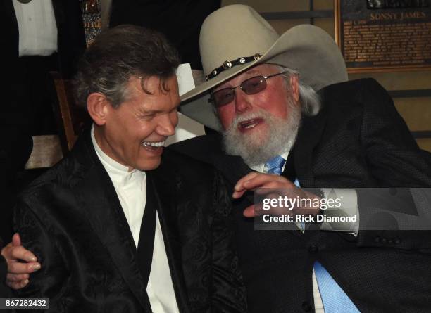 Members Randy Travis and Charlie Daniels attend the Country Music Hall Of Fame And Museum Hosts Medallion Ceremony To Celebrate 2017 Hall Of Fame...