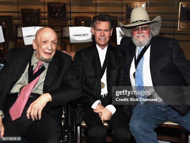 Members Fred Foster, Randy Travis and Charlie Daniels attend the Country Music Hall Of Fame And Museum Hosts Medallion Ceremony To Celebrate 2017...