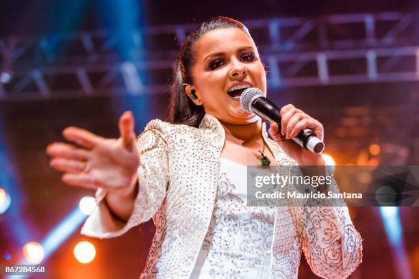 Oct 27: Maraisa member of the duo Maiara and Maraisa performs live on stage at Citibank Hall on October 27, 2017 in Sao Paulo, Brazil.