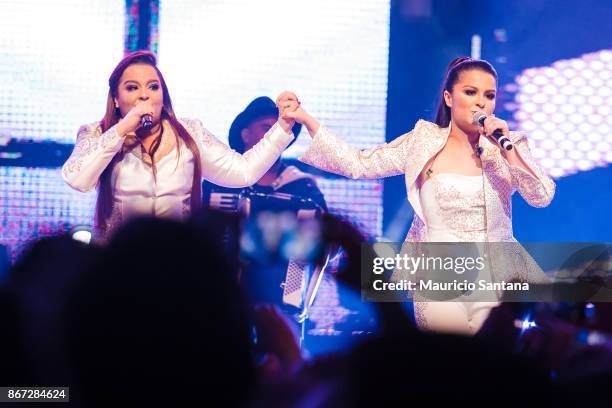 Oct 27: Maiara and Maraisa performs live on stage at Citibank Hall on October 27, 2017 in Sao Paulo, Brazil.