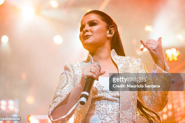 Oct 27: Maraisa member of the duo Maiara and Maraisa performs live on stage at Citibank Hall on October 27, 2017 in Sao Paulo, Brazil.