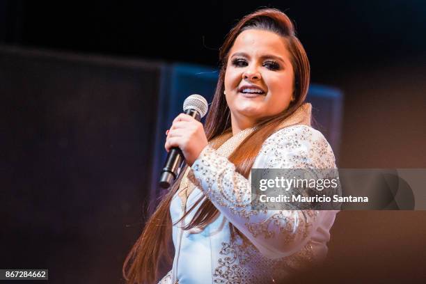 Oct 27: Maiara member of the duo Maiara and Maraisa performs live on stage at Citibank Hall on October 27, 2017 in Sao Paulo, Brazil.