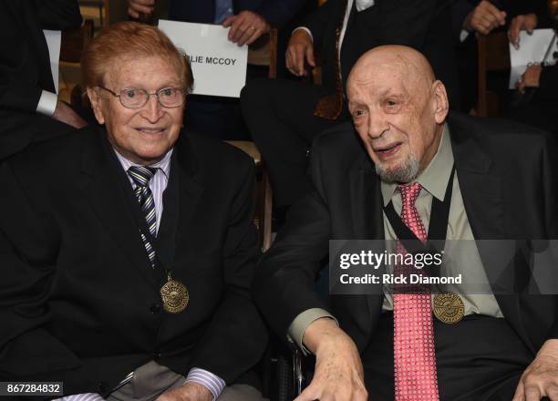 Members Harold Bradley and Fred Foster attend the Country Music Hall Of Fame And Museum Hosts Medallion Ceremony To Celebrate 2017 Hall Of Fame...