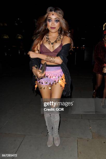 Dionne Bromfield sighting at M hotel Halloween Party on October 27, 2017 in London, England.