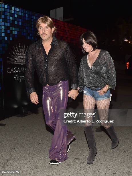 Chris Cortazzo and Shannen Doherty attend Casamigos Halloween Party on October 27, 2017 in Los Angeles, California.