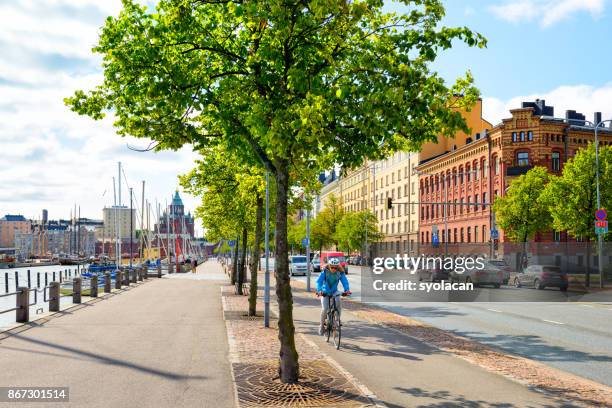 summer panorama from north harbour of helsinki - syolacan stock pictures, royalty-free photos & images