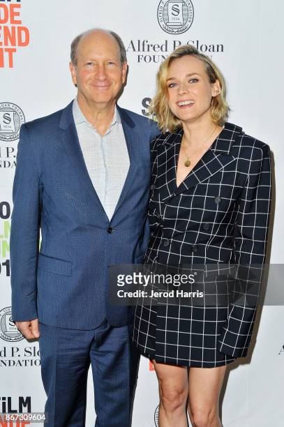 Vice President of Programs at Alfred P. Sloan Foundation Doron Weber and actress Diane Kruger attend Sloan Film Summit 2017 - Day 1 at Regal Cinemas...