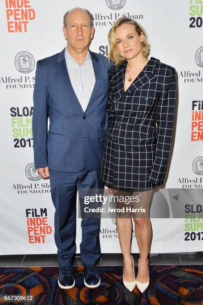 Vice President of Programs at Alfred P. Sloan Foundation Doron Weber and actress Diane Kruger attend Sloan Film Summit 2017 - Day 1 at Regal Cinemas...