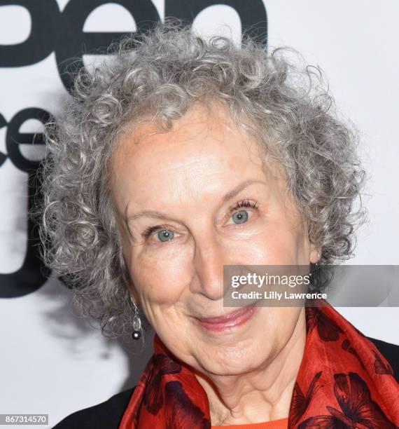 Writer Margaret Atwood arrives at PEN Center USA's 27th Annual Literary Awards Festival on October 27, 2017 in Beverly Hills, California.