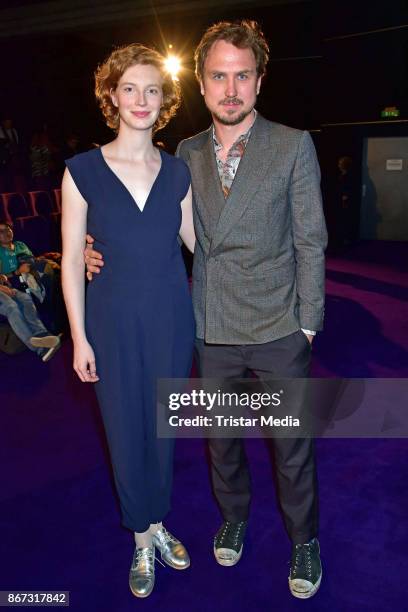 Luise Wolfram and Lars Eidinger attend the German premiere 'Mathilde' at Kino Kulturbrauerei on October 27, 2017 in Berlin, Germany.