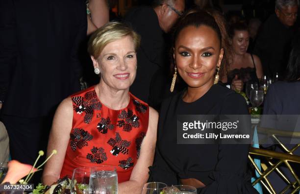 Cecile Richards and Janet Mock attend PEN Center USA's 27th Annual Literary Awards Festival on October 27, 2017 in Beverly Hills, California.