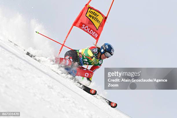 Marie-michele Gagnon of Canada in action during the Audi FIS Alpine Ski World Cup Women's Giant Slalom on October 28, 2017 in Soelden, Austria.