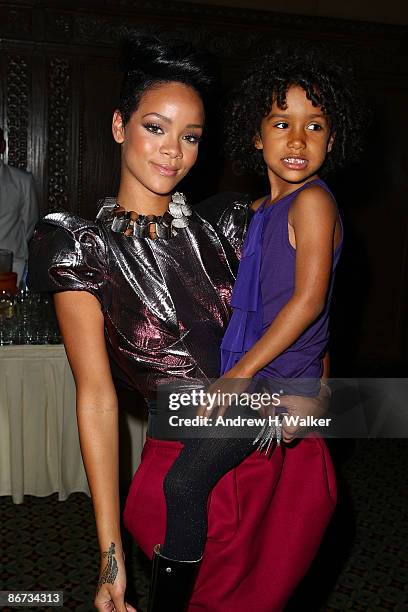 Rihanna and honoree Isabelle Huurman attend DKMS' 3rd Annual Star-Studded Gala at Cipriani 42nd Street on May 7, 2009 in New York City.