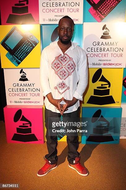 Wyclef Jean backstage at the GRAMMY Celebration Concert Tour at Filmore Miami Beach at Jackie Gleason Theater on May 7, 2009 in Miami Beach, Florida.