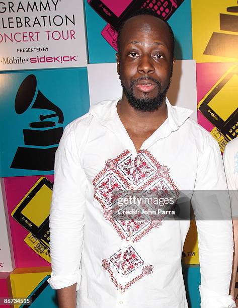 Wyclef Jean backstage at the GRAMMY Celebration Concert Tour at Filmore Miami Beach at Jackie Gleason Theater on May 7, 2009 in Miami Beach, Florida.