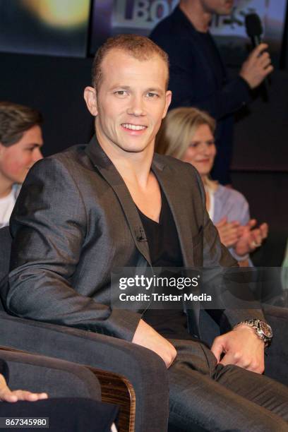German gymnast champion Fabian Hambuechen during the TV Show 'Tietjen und Bommes' on October 27, 2017 in Hanover, Germany.