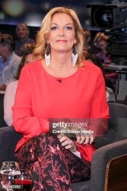 German presenter Bettina Tietjen during the TV Show 'Tietjen und Bommes' on October 27, 2017 in Hanover, Germany.