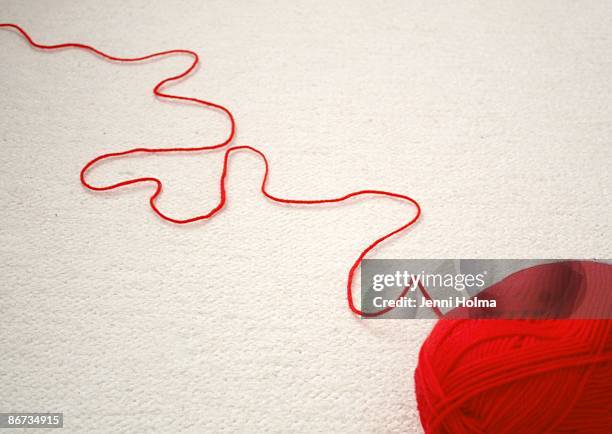 red yarn  - thread bildbanksfoton och bilder