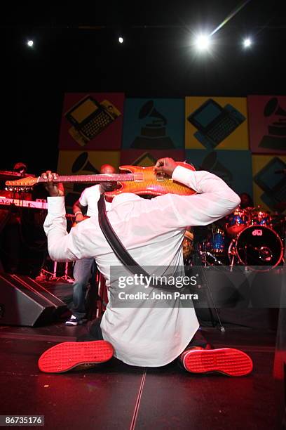 Wyclef Jean performs at the GRAMMY Celebration Concert Tour at Filmore Miami Beach at Jackie Gleason Theater on May 7, 2009 in Miami Beach, Florida.