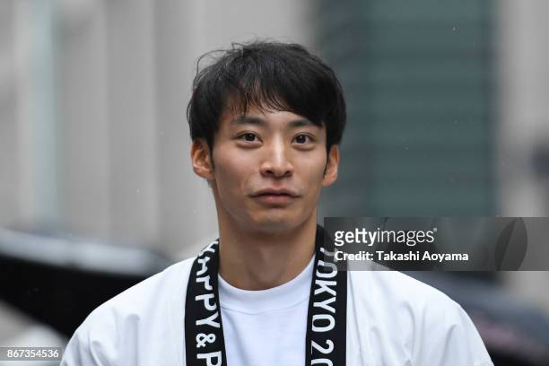 Swimmer Ryosuke Irie attends the Tokyo 2020 Olympic 1,000 Days Countdown event on October 28, 2017 in Tokyo, Japan.