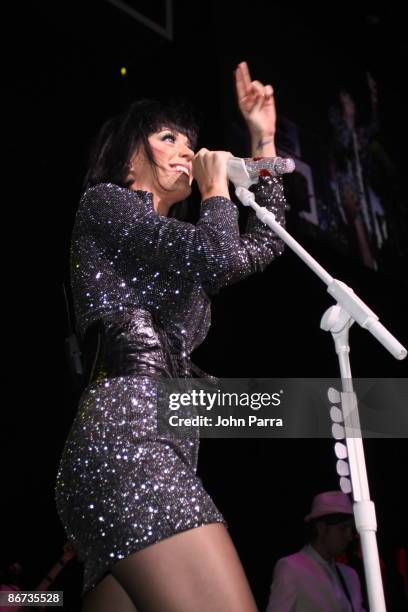 Katy Perry performs at the GRAMMY Celebration Concert Tour at Filmore Miami Beach at Jackie Gleason Theater on May 7, 2009 in Miami Beach, Florida.