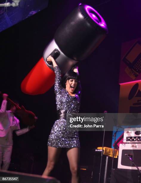 Katy Perry performs at the GRAMMY Celebration Concert Tour at Filmore Miami Beach at Jackie Gleason Theater on May 7, 2009 in Miami Beach, Florida.