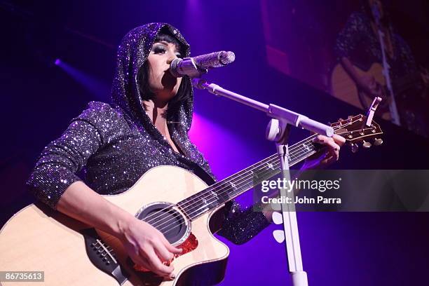 Katy Perry performs at the GRAMMY Celebration Concert Tour at Filmore Miami Beach at Jackie Gleason Theater on May 7, 2009 in Miami Beach, Florida.