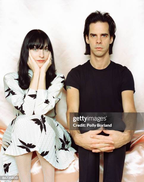 Australian singer-songwriter and musician Nick Cave with his wife, model Susie Bick, circa 2000.