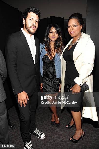 Benjamin Brewer, musician M.I.A and TV persoanlity Oprah Winfrey attend Time's 100 Most Influential People in the World Gala at the Frederick P. Rose...