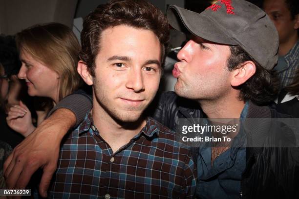 Actors Aaron Himmelstein and Chris Marquette arrive at "Lost Dream" - Los Angeles Premiere at the Stanley Kramer Theater on May 7, 2009 in Hollywood,...