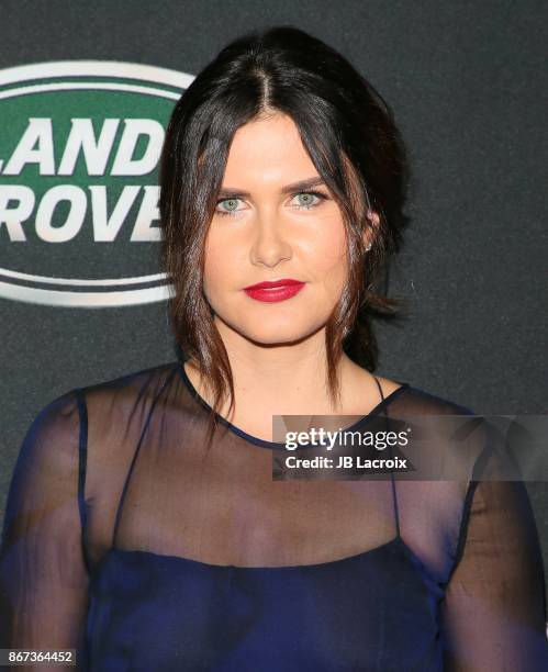 Amber Hodgkiss attends the 2017 AMD British Academy Britannia Awards presented by Jaguar Land Rover and American Airlines on October 28, 2017 in Los...