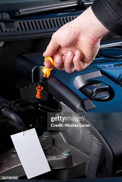 vehicle maintenance - dipstick stock pictures, royalty-free photos & images