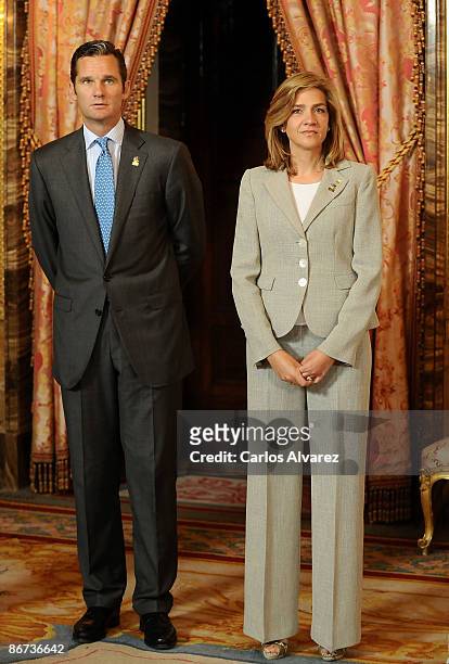 Princess Cristina of Spain and husband Inaki Urdangarin receive Olympic Committee Evaluation Commission at The Royal Palace on May 8, 2009 in Madrid,...